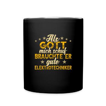 Elektrotechniker - Tasse einfarbig - Schwarz - Vorne