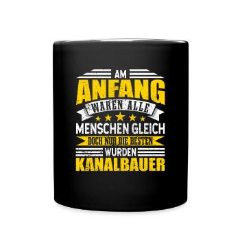 Kanalbauer - Tasse einfarbig - Schwarz - Vorne