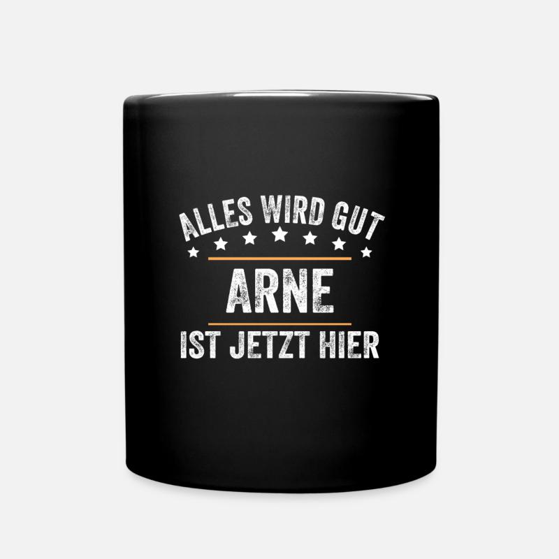 Arne Vorname Name Geburtstag - Tasse einfarbig - Schwarz