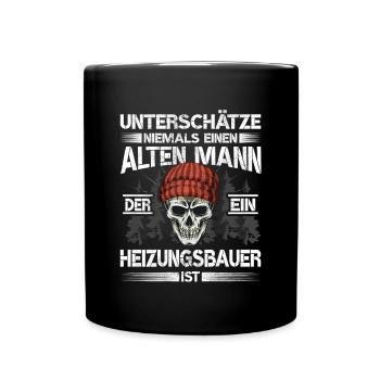 Heizungsbauer - Tasse einfarbig - Schwarz - Vorne