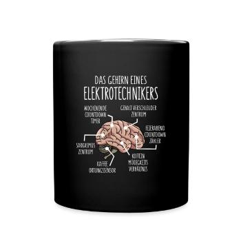 Elektrotechniker Anatomie Gehirn Elektriker - Tasse einfarbig - Schwarz - Vorne