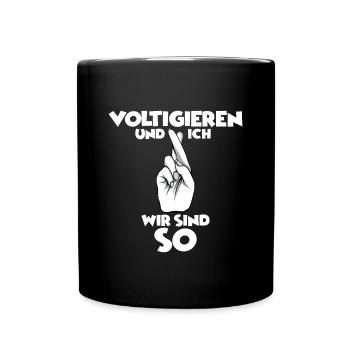 Voltigieren Volti Voltigier Pferde Pferdemädchen - Tasse einfarbig - Schwarz - Vorne