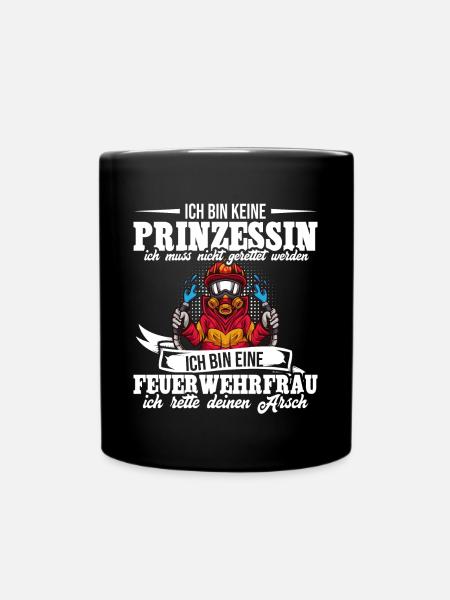 Feuerwehr - Tasse einfarbig - Schwarz