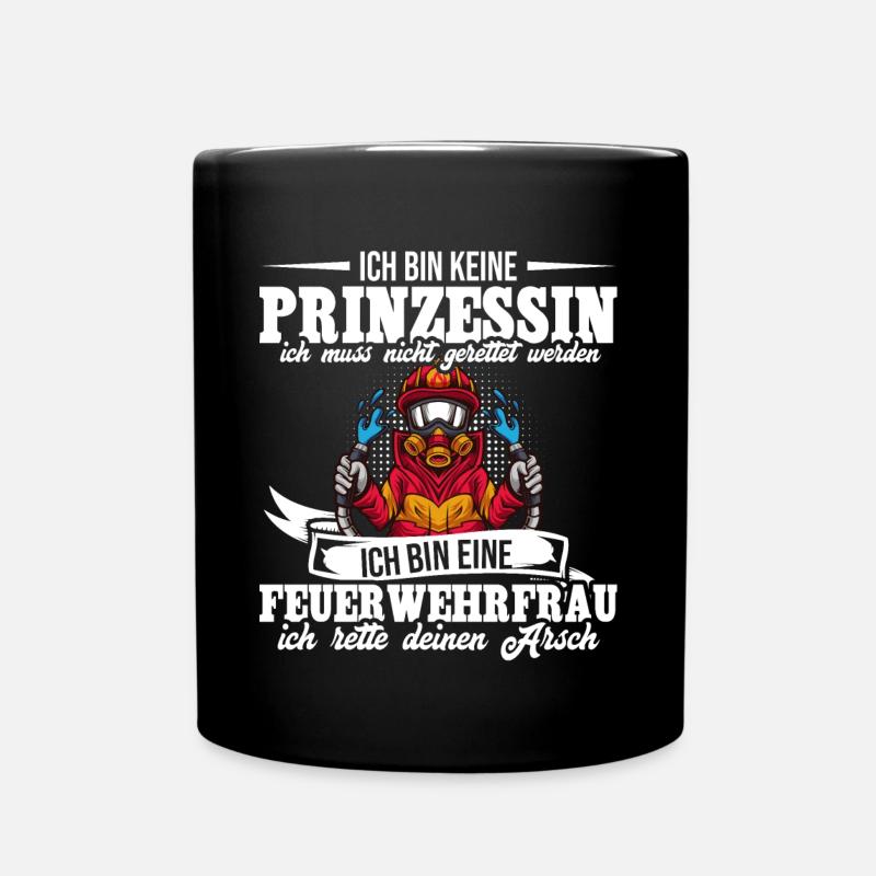 Feuerwehr - Tasse einfarbig - Schwarz