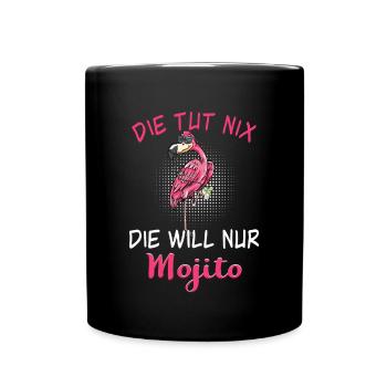 Flamingo Junggesellenabschied Frauen jga Saufen - Tasse einfarbig - Schwarz - Vorne