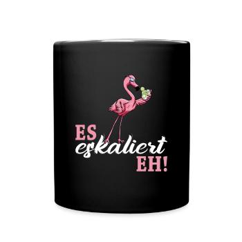 Flamingo Junggesellenabschied Frauen jga Saufen - Tasse einfarbig - Schwarz - Vorne
