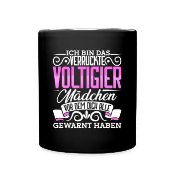 Voltigieren - Tasse einfarbig - Schwarz - Vorne