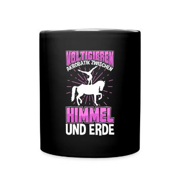 Voltigieren - Tasse einfarbig - Schwarz - Vorne