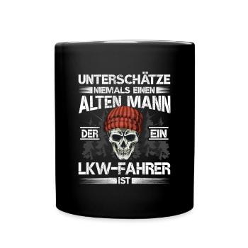 LKW-Fahrer Alter mann Lastkraftwagen - Tasse einfarbig - Schwarz - Vorne