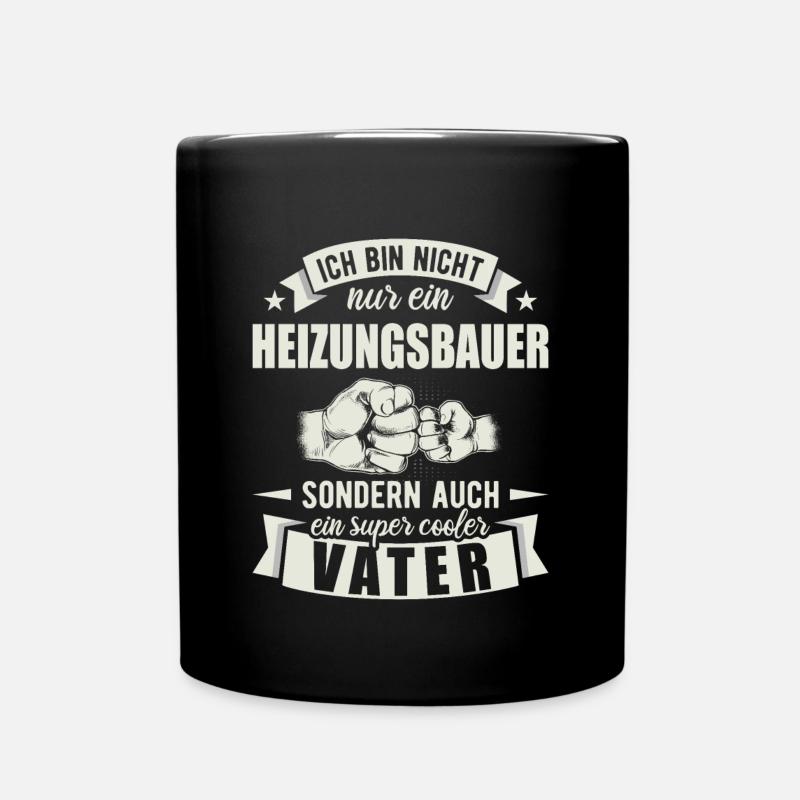 Heizungsbauer Vater Papa Vatertag Klempner - Tasse einfarbig - Schwarz