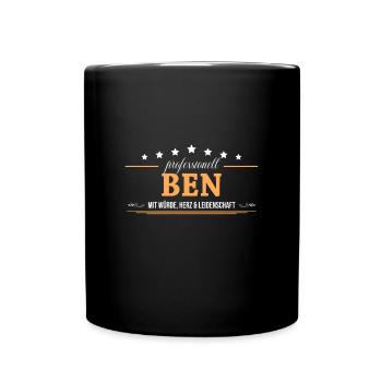 Professionell Ben Name Vorname - Tasse einfarbig - Schwarz - Vorne