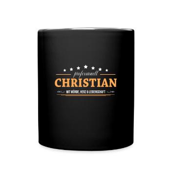 Professionell Christian Name Vorname - Tasse einfarbig - Schwarz - Vorne