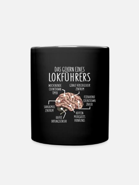 Lokführer Anatomie Gehirn Schaffner - Tasse einfarbig - Schwarz