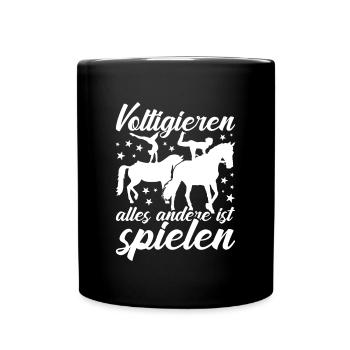 Voltigieren - Tasse einfarbig - Schwarz - Vorne