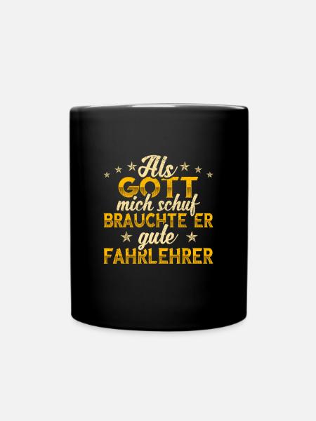 Fahrlehrer - Tasse einfarbig - Schwarz