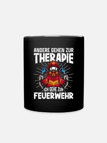 Feuerwehr - Tasse einfarbig - Schwarz