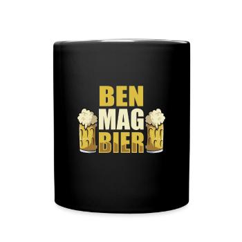 Ben mag Bier Name Geburtstag - Tasse einfarbig - Schwarz - Vorne