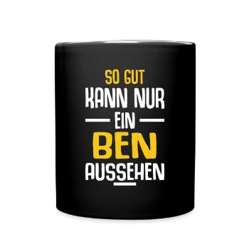 Ben Vorname Name Geburtstag - Tasse einfarbig - Schwarz - Vorne