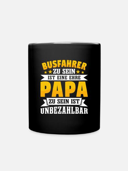 Busfahrer Papa Vatertag - Tasse einfarbig - Schwarz