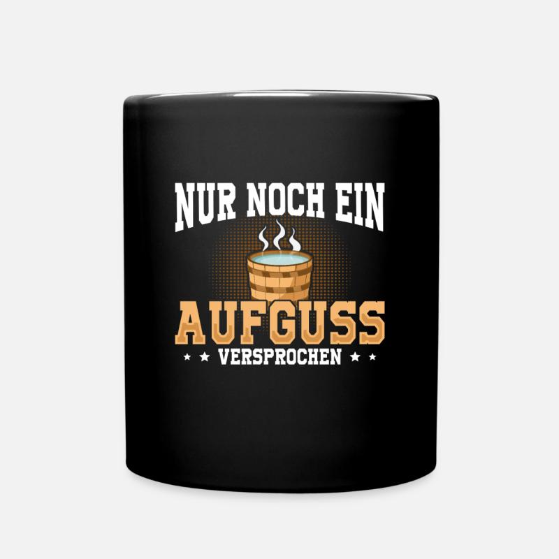 Sauna Schwitz Aufguss Saunakilt Bademantel - Tasse einfarbig - Schwarz