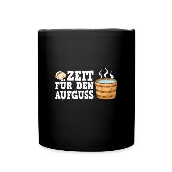 Sauna Schwitz Aufguss Saunakilt Bademantel - Tasse einfarbig - Schwarz - Vorne