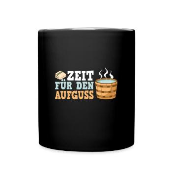 Sauna Schwitz Aufguss Saunakilt Bademantel - Tasse einfarbig - Schwarz - Vorne