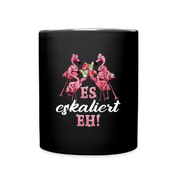 Flamingo Junggesellenabschied Frauen jga Saufen - Tasse einfarbig - Schwarz - Vorne