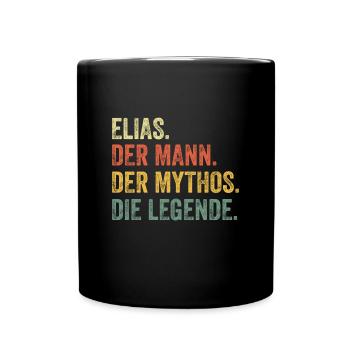 Elias Mann Mythos Legende Vorname Name - Tasse einfarbig - Schwarz - Vorne