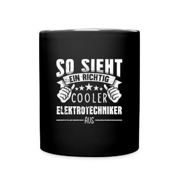 Elektrotechniker - Tasse einfarbig - Schwarz - Vorne