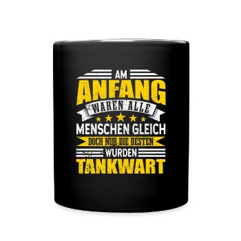 Tankwart Alle Menschen gleich - Tasse einfarbig - Schwarz - Vorne