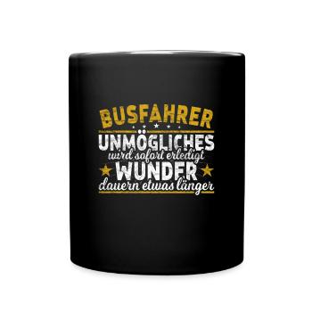 Busfahrer Bus - Tasse einfarbig - Schwarz - Vorne