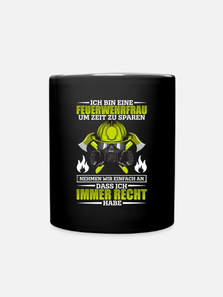 Feuerwehr - Tasse einfarbig - Schwarz
