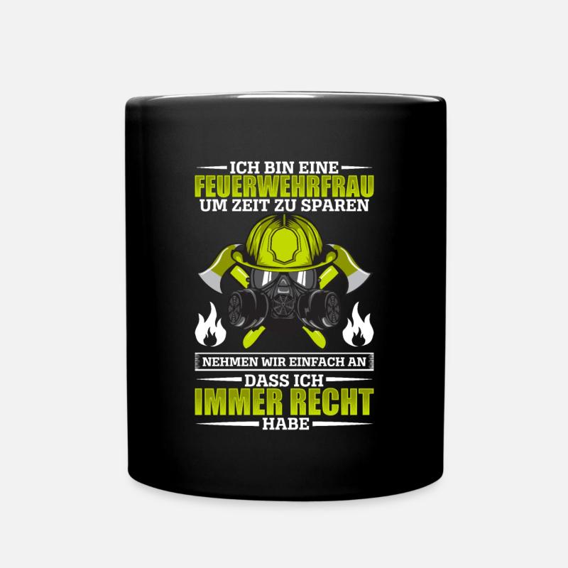 Feuerwehr - Tasse einfarbig - Schwarz