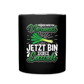 Lauch Kostüm Bodybuilding Satire Gym Jga - Tasse einfarbig - Schwarz - Vorne
