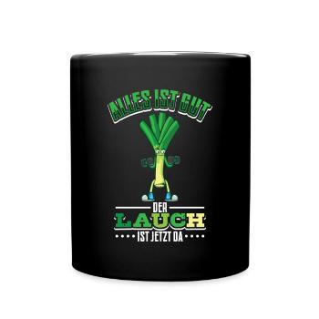 Lauch Kostüm Bodybuilding Satire Gym Jga - Tasse einfarbig - Schwarz - Vorne