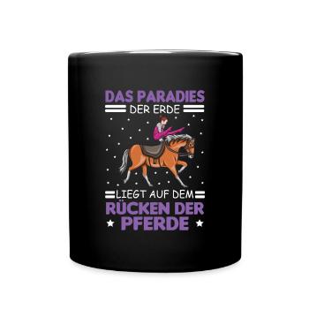 Voltigieren Volti Voltigier Pferde Pferdemädchen - Tasse einfarbig - Schwarz - Vorne