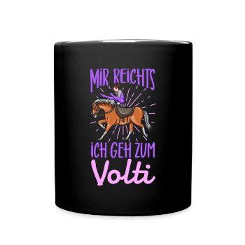 Voltigieren - Tasse einfarbig - Schwarz - Vorne