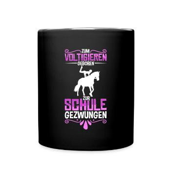 Voltigieren - Tasse einfarbig - Schwarz - Vorne