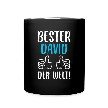 David Vorname Name Geburtstag - Tasse einfarbig - Schwarz - Vorne