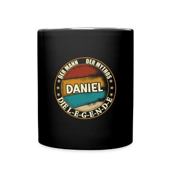 Daniel Vorname Name Geburtstag - Tasse einfarbig - Schwarz - Vorne