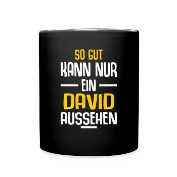 David Vorname Name Geburtstag - Tasse einfarbig - Schwarz - Vorne
