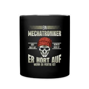 Mechatroniker - Tasse einfarbig - Schwarz - Vorne