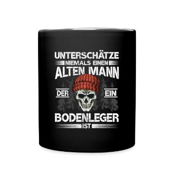 Bodenleger Alter mann Mosaikleger - Tasse einfarbig - Schwarz - Vorne