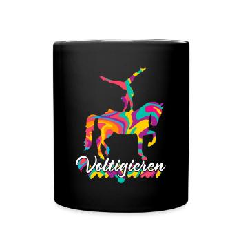 Voltigieren - Tasse einfarbig - Schwarz - Vorne