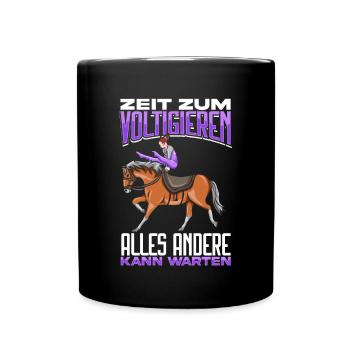 Voltigieren - Tasse einfarbig - Schwarz - Vorne