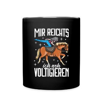 Voltigieren - Tasse einfarbig - Schwarz - Vorne