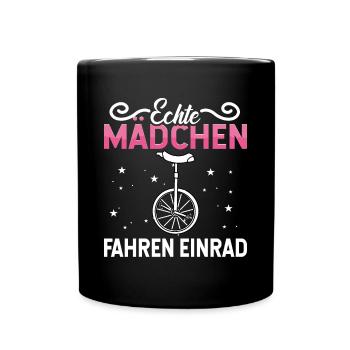 Balancieren Kinder Echte Mädchen fahren Einrad - Tasse einfarbig - Schwarz - Vorne