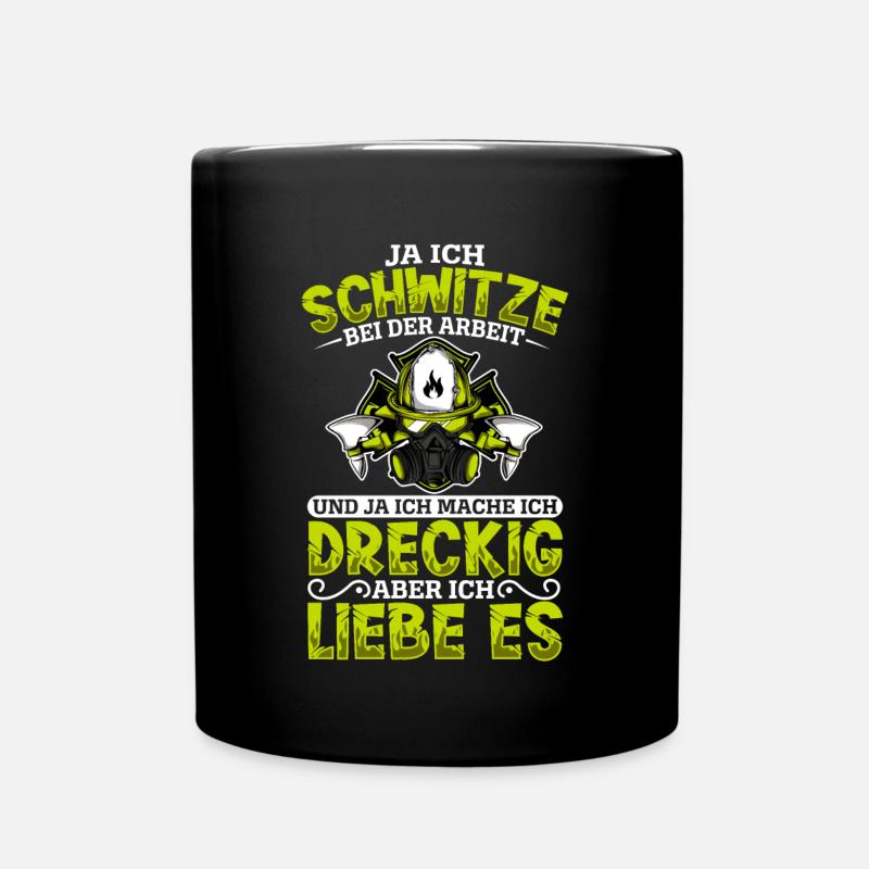 Feuerwehr - Tasse einfarbig - Schwarz