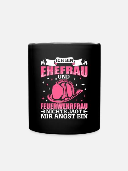 Feuerwehr - Tasse einfarbig - Schwarz