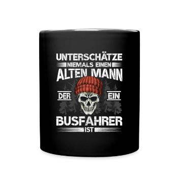 Busfahrer Bus - Tasse einfarbig - Schwarz - Vorne